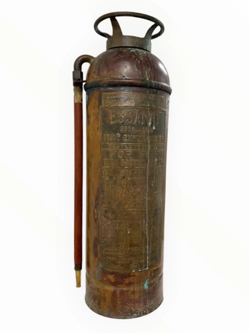 Antique Essanay Copper Soda Acid Fire Extinguisher Pyrene c1930-1935 2.5 Gal